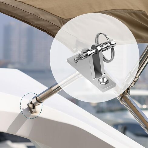 SHENGHUISS Bimini Top Deck Hinge with Quick Release pin 316 Stainless Steel Marine Bimini Top Fitting 90° Hardware with Installation Screws (2 Pack) in Saudi Arabia