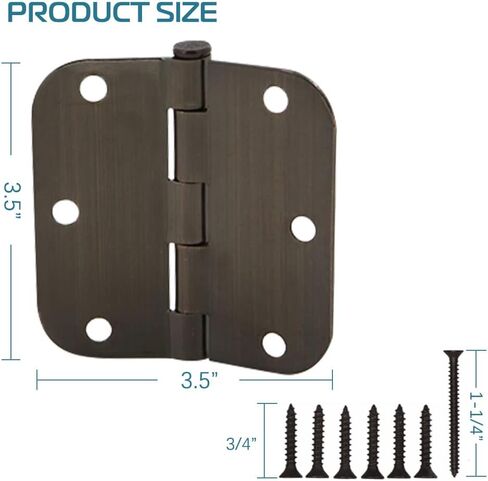 18 حزمة من مفصلات الأبواب مقاس 3.5 بوصة مفصلات نحاسية عتيقة مدورة بزوايا نصف قطرها 5/8 بوصة لغرفة النوم السكنية القياسية ومفصلات أجهزة الباب الداخلي in Kuwait