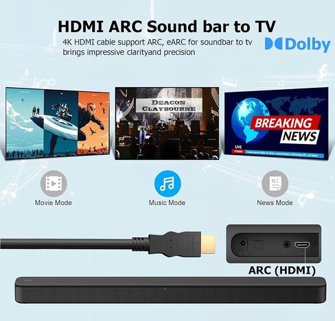 كابل HDMI 4K بطول 3.3 قدم، 10 حزم، سلك تلفزيون HDMI محمي، كابل ذكر HDMI 2.0 مطلي بالذهب، تصنيف 120 هرتز ARC وCL3، HDCP 2.2، 3D HDR | لمحطة الإرساء، الكمبيوتر الشخصي، الشاشة، التبديل، الفاصل، PS4/5، Xbox، Soundbar in Kuwait