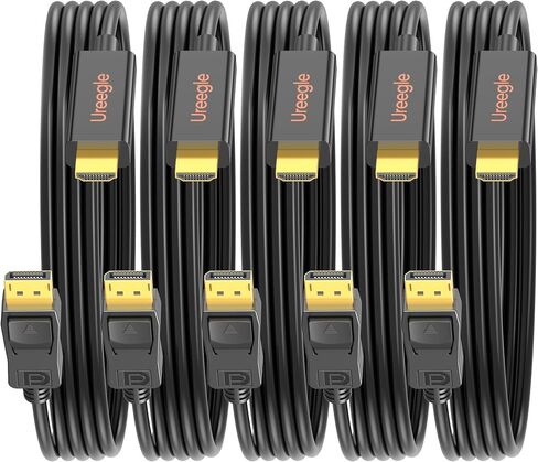 DisplayPort to HDMI Cable 2 Pack 6.6ft, Gold-Plated DP to HDMI Adapter for Monitor, PC, NVIDIA/AMD Graphics Card, Dell, HP, Lenovo in Saudi Arabia