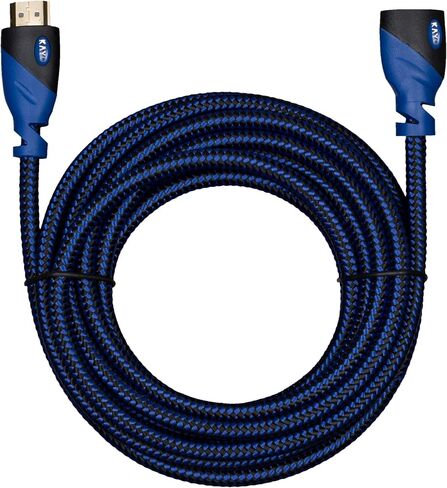 موسع KAYO HDMI - ذكر إلى أنثى، كابل تمديد - (حزمة واحدة) كابل HDMI عالي السرعة (2.0b) يدعم: إيثرنت، إرجاع الصوت، 4K، ثلاثي الأبعاد، HD، 2160p، 18 جيجابايت، (أحدث إصدار) متوافق مع HDCP 2.2 (50FT) in Kuwait