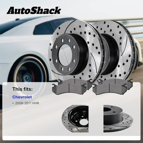 Autoshack Front Brake Kit Replacement for 2006-2011 Chevrolet HHR 2.2L 2.4L FWD Disc Brake Rotors with Ceramic Brake Pads 10.9" (276.0 mm) RSCD65124-65124-1160-2-4 in Saudi Arabia