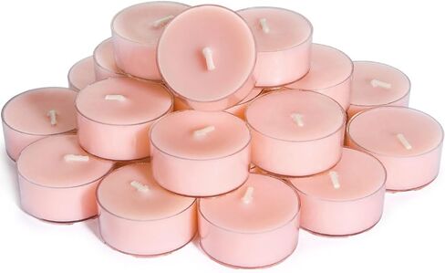 DEYBBY Scented Tealight Candles, Long Lasting Soywax Tea Candle Used for All of Holders|Clear Cup|12 Counts|Up to 4 Hour Burn Time|APPLE in Kuwait