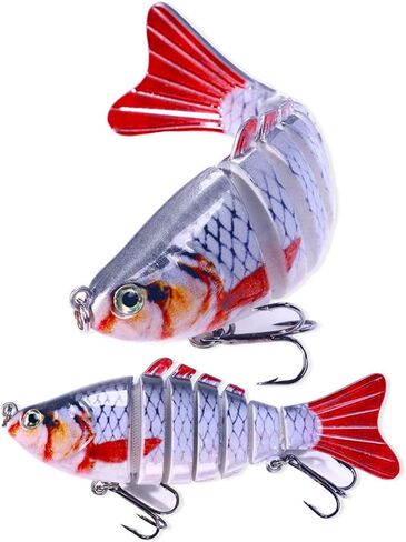 7 Segments Lifelike Swimbait for Bass Trout Crappie,Slow Sinking Bass Fishing Lure,Must-Have for Family Fishing Gear in Saudi Arabia