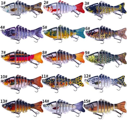 7 Segments Lifelike Swimbait for Bass Trout Crappie,Slow Sinking Bass Fishing Lure,Must-Have for Family Fishing Gear in Saudi Arabia