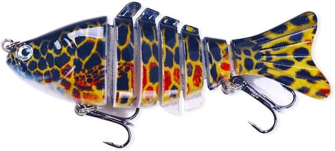 7 Segments Lifelike Swimbait for Bass Trout Crappie,Slow Sinking Bass Fishing Lure,Must-Have for Family Fishing Gear in Saudi Arabia