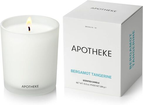 شموع معطرة فاخرة للمنزل من أبوثيكي، نجيل الهند الأبيض - شمعة برطمان للعلاج العطري مع مزيج شمع الصويا in Saudi Arabia