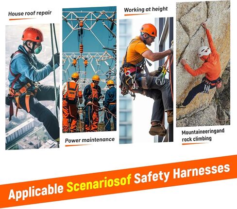 Safety harness fall protection kit, equipped with shock-absorbing ropes, full-body safety harness for roof work in Saudi Arabia