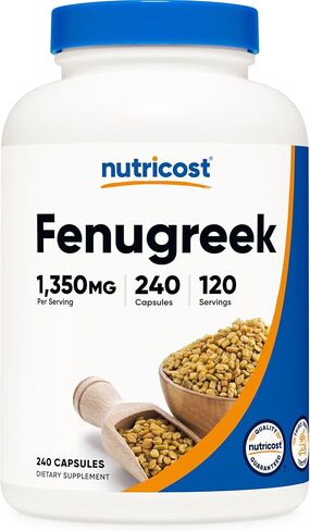 Nutricost Fenugreek Seed 1350mg, 240 Capsules (2 Bottles) - Gluten Free, Non-GMO, 675mg Per Capsule in Saudi Arabia