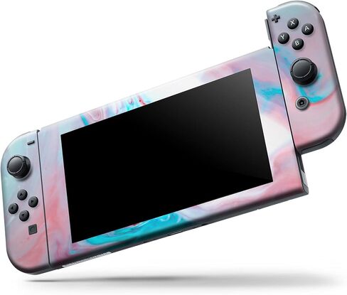 Design Skinz - متوافق مع Nintendo DSi XL - غطاء حماية من الفينيل قابل للإزالة ومقاوم للخدش - أزرق مخضر رخامي ووردي V2 in Saudi Arabia