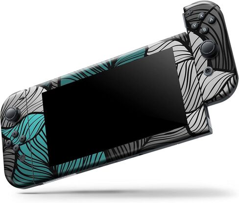 Design Skinz - متوافق مع Nintendo DSi XL - غطاء حماية من الفينيل مقاوم للخدش وقابل للإزالة - موجات زهور باللون الأزرق المخضر الزاهي in Saudi Arabia