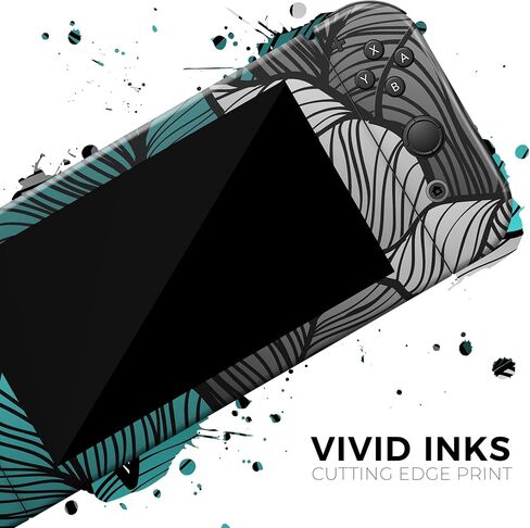 Design Skinz - متوافق مع Nintendo DSi XL - غطاء حماية من الفينيل مقاوم للخدش وقابل للإزالة - موجات زهور باللون الأزرق المخضر الزاهي in Saudi Arabia