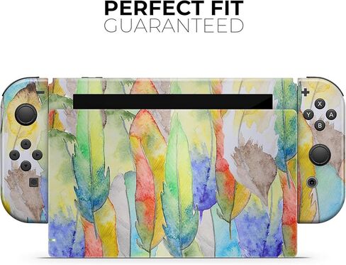 Design Skinz - Compatible with Nintendo DSi XL - Skin Decal Protective Scratch-Resistant Removable Vinyl Wrap Cover - Vivid Watercolor Feather Overlay in Saudi Arabia