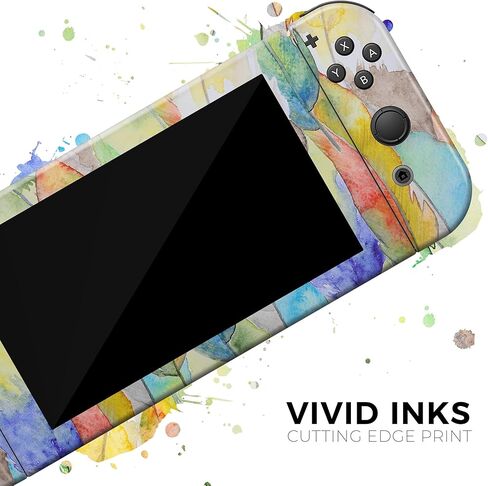 Design Skinz - Compatible with Nintendo DSi XL - Skin Decal Protective Scratch-Resistant Removable Vinyl Wrap Cover - Vivid Watercolor Feather Overlay in Saudi Arabia