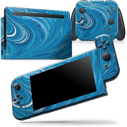 Design Skinz - متوافق مع Nintendo DSi XL - غطاء حماية من الفينيل مقاوم للخدش وقابل للإزالة - لون أزرق سائل in Saudi Arabia