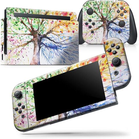 Design Skinz - متوافق مع Nintendo DSi XL - غطاء حماية من الفينيل مقاوم للخدش وقابل للإزالة - شجرة زاهية بالألوان المائية in Saudi Arabia