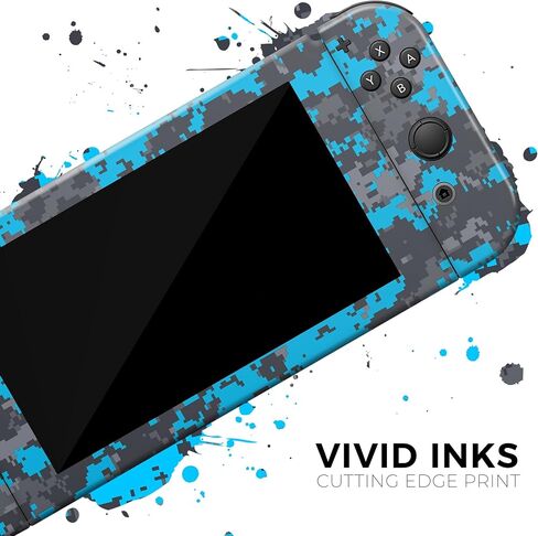 Design Skinz - متوافق مع Nintendo DSi XL - غطاء حماية من الفينيل قابل للإزالة ومقاوم للخدش - أزرق ساطع ورمادي مموه رقمي in Saudi Arabia