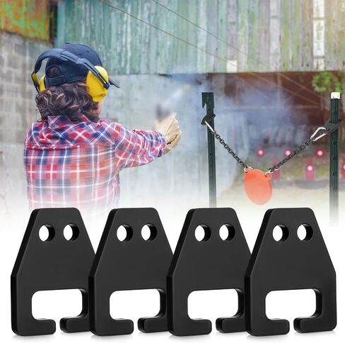 Zonon 4 قطع T Post Target Hanger، شماعة الهدف الفولاذية للرماية، تناسب 1.25 بوصة أو 1.33 بوصة T-Post، مصنوعة من مادة Ar500 مع طلاء مسحوق، سلسلة تعليق مزدوجة الأطراف، حوامل تجميع الأنابيب DIY in Saudi Arabia