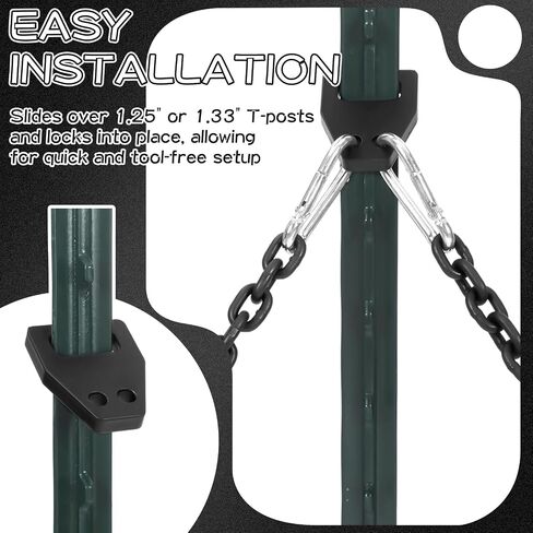 Zonon 4 قطع T Post Target Hanger، شماعة الهدف الفولاذية للرماية، تناسب 1.25 بوصة أو 1.33 بوصة T-Post، مصنوعة من مادة Ar500 مع طلاء مسحوق، سلسلة تعليق مزدوجة الأطراف، حوامل تجميع الأنابيب DIY in Saudi Arabia
