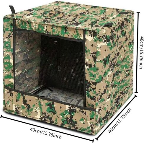 Digital Camouflage Slingshot Target Box, 40CM x 40CM x 40CM,Military Style Shooting Practice Cube with Mesh Panel, Green and Tan, Size:L in Saudi Arabia