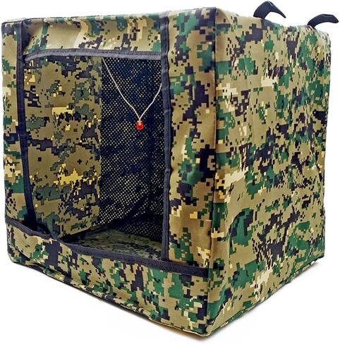 Digital Camouflage Slingshot Target Box, 40CM x 40CM x 40CM,Military Style Shooting Practice Cube with Mesh Panel, Green and Tan, Size:L in Saudi Arabia