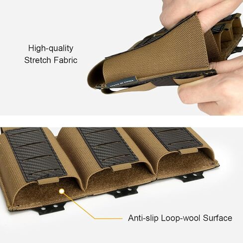 IDOGEAR Tactical Triple Mag Pouch 5.56MM MOLLE Magazine Pouch Rifle Magazine Carrier with Carbon Fiber Patterned PP Plate in Saudi Arabia