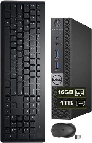 كمبيوتر Dell Optiplex 7040 Micro Computer Mini PC، Intel Core i5-6500 3.2 جيجا هرتز حتى 3.6 جيجا هرتز، ذاكرة الوصول العشوائي 16 جيجا، 1 تيرابايت SSD، WiFi، بلوتوث، Windows 11 Pro (متجدد) in Saudi Arabia