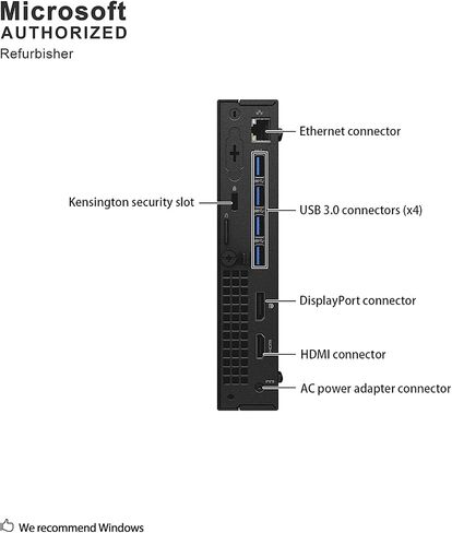 كمبيوتر Dell Optiplex 7040 Micro Computer Mini PC، Intel Core i5-6500 3.2 جيجا هرتز حتى 3.6 جيجا هرتز، ذاكرة الوصول العشوائي 16 جيجا، 1 تيرابايت SSD، WiFi، بلوتوث، Windows 11 Pro (متجدد) in Saudi Arabia
