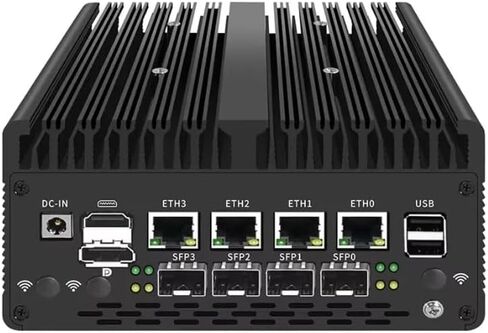Fanless Mini PC 8505 with DDR5 M.2 Nvme 4*i226 2.5G LAN,USB,HDMI,DP,Type-c,Intel X710 4 * 10G SFP+,WiFi,Micro Router Appliance, AES-NI, OPNsense,NO RAM NO SSD in Kuwait