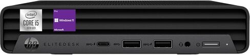 كمبيوتر مكتبي HP EliteDesk 800 G6 Business Mini، معالج Intel Core i5-10500T، ذاكرة وصول عشوائي DDR4 سعة 32 جيجابايت، محرك أقراص PCIe SSD سعة 2 تيرابايت، RJ-45، منفذ عرض، لوحة مفاتيح وماوس سلكي، Wi-Fi، Windows 11 Pro in Saudi Arabia