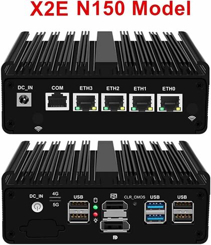 N150 Firewall Router Upgraded Version Fanless Mini PC 4xi226-V 2.7G Solid Computer, 8GB Ram 128GB NVMe in Saudi Arabia