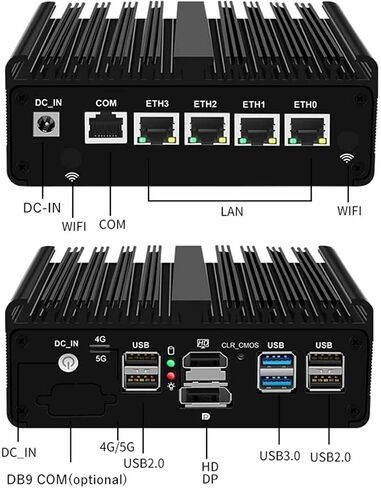 N150 Firewall Router Upgraded Version Fanless Mini PC 4xi226-V 2.7G Solid Computer, 8GB Ram 128GB NVMe in Saudi Arabia