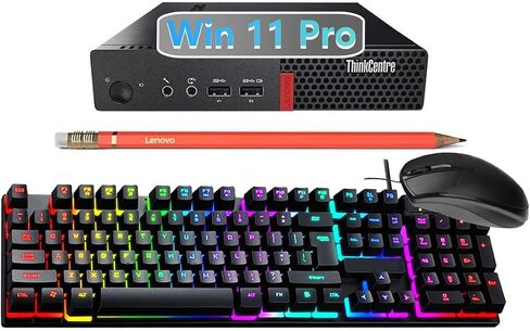 كمبيوتر لينوفو ثينك سنتر M710q ميني تايني بيزنس المكتبي، ويندوز 11 برو، كور i5-6500T، ذاكرة وصول عشوائي 16 جيجا، 256 جيجا اس اس دي، لوحة مفاتيح، ماوس، منفذ عرض، واي فاي (متجدد) in Saudi Arabia