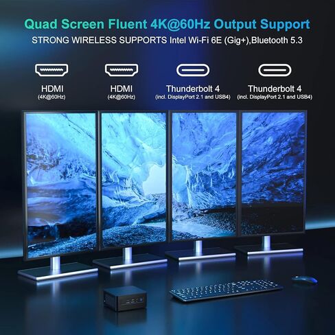 2025 Intel NUC 13 Pro Mini PC، ASUS NUC (Intel 12-Core i7-1360P، ذاكرة الوصول العشوائي 32 جيجابايت، 1 تيرابايت SSD) كمبيوتر سطح المكتب للأعمال، يدعم شاشة 4 × 8K، 2x Thunderbolt 4، Wi-Fi 6E، RJ45، Win 11 Pro، NUC13ANHI7 in Kuwait