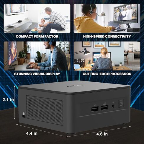 2025 Intel NUC 13 Pro Mini PC، ASUS NUC (Intel 12-Core i7-1360P، ذاكرة الوصول العشوائي 32 جيجابايت، 1 تيرابايت SSD) كمبيوتر سطح المكتب للأعمال، يدعم شاشة 4 × 8K، 2x Thunderbolt 4، Wi-Fi 6E، RJ45، Win 11 Pro، NUC13ANHI7 in Kuwait