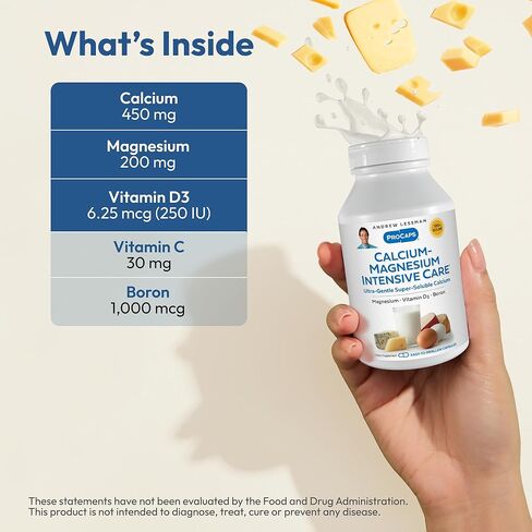 Andrew Lessman Calcium Magnesium Intensive Care 60 Capsules – Bone and Skeleton Health Essentials. Easy to Swallow Capsules with Super Soluble Fine Powder. Gentle to Even The Most Sensitive Stomachs in Saudi Arabia