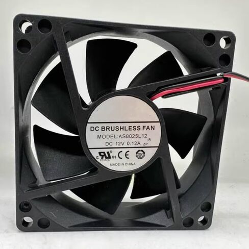 AS8025L12 DC 12V 0.12A 80x80x25mm 2-Wire Cooling Fan in Saudi Arabia