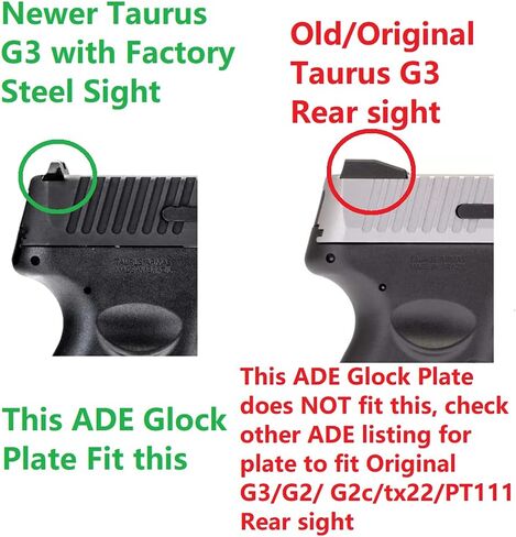 لوحة تركيب بصرية ADE لجهاز Glock (غير MOS، شريحة غير ما بعد البيع)، Taurus GX4، G3C، Canik TP9SF - متوافقة مع Holosun 407K/507K/EPS Carry، Sig Romeo Zero، Shield RMS، ADE Spike/Nuwa، Swampfox Red Dot in Kuwait