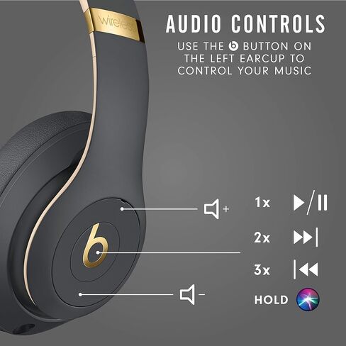 سماعات الرأس Beats Studio3 اللاسلكية - مجموعة Beats Skyline - رمادي شادو (أحدث طراز) (متجددة) in Kuwait
