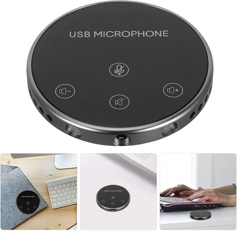 ميكروفون NUOBESTY متعدد الاستخدامات USB متعدد الاتجاهات لالتقاط الصوت للاجتماعات والبث، تصميم مضغوط خفيف الوزن متوافق مع الدردشة الصوتية للكمبيوتر المحمول in Kuwait