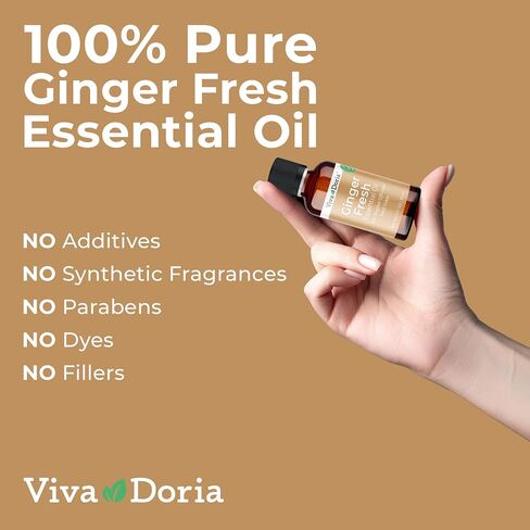 Viva Doria 100% Pure Ginger Fresh Essential Oil, Undiluted, Food Grade, 1 Fluid Ounce (30 mL) in Saudi Arabia