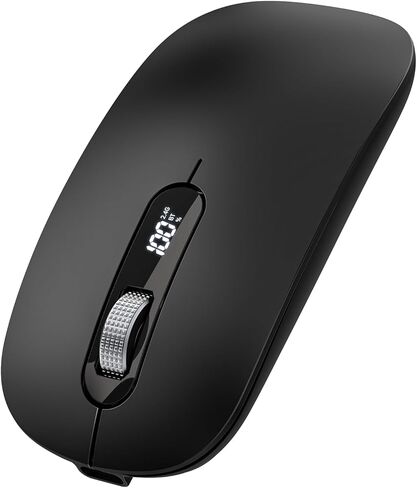 Wireless Bluetooth Mouse, Bluetooth 5.0/4.0 & 2.4G Tri-Mode, Type-C Rechargeable with LED Screen Display, Ergonomic Silent Click for Laptop/PC/Tablet, Multi-Device & Office Use in Saudi Arabia