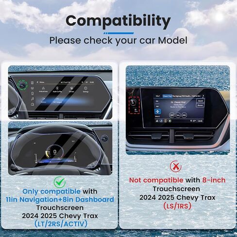 2PACK 2024 2025 2026 Trax Screen Protector for 2026 2025 2024 Chevy Trax (LT/2RS/ACTIV) Screen Protector Glass 2024 2025 2026 Trax (11in Nav.+8in Dash) Touchscreen Display Accessories[Not for Trax 8 Inch] in Saudi Arabia
