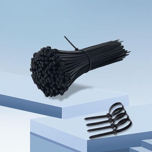 Generic 100 Pack Black Cable Ties, 8 Inch Nylon Self-Locking Zip Ties for Home Office Garden Garage in Saudi Arabia