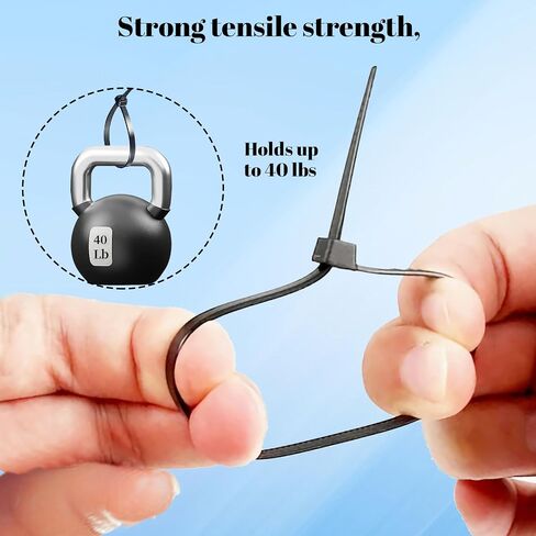 Generic 100 Pack Black Cable Ties, 8 Inch Nylon Self-Locking Zip Ties for Home Office Garden Garage in Saudi Arabia