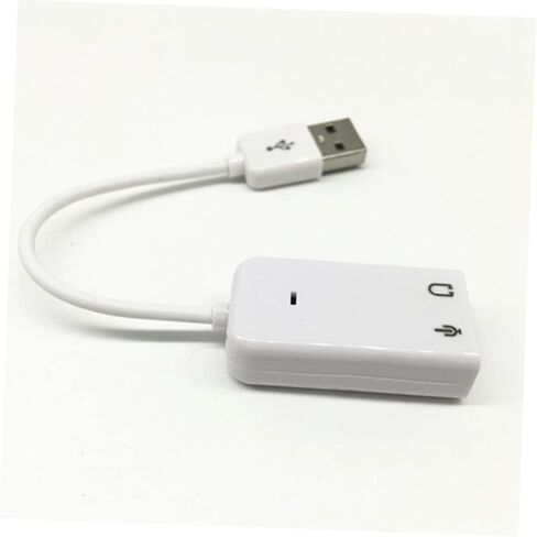 محول بطاقة صوت USB من Uonlytech مع خط كابل صوت قناة بدون سائق لأجهزة الكمبيوتر المحمول والكمبيوتر المحمول، قابس خارجي أبيض، محول صوت USB متوافق مع سماعة الرأس in Kuwait