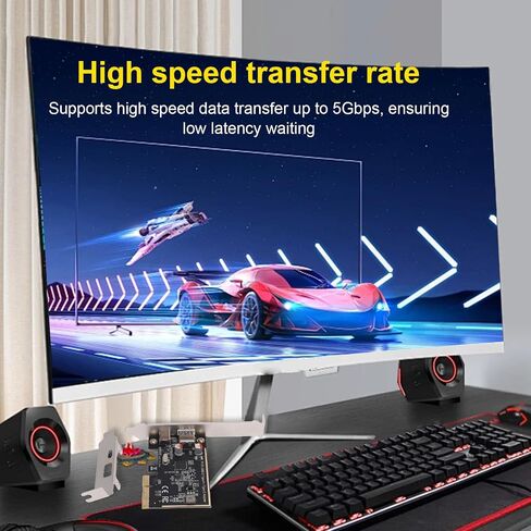 بطاقة GOWENIC PCIE USB C 3.2 Gen 1، 5 جيجابت في الثانية، 1 USB 3.2 Gen 1 Type C ومنفذ USB من النوع A، للتخزين الخارجي، وسماعات الواقع الافتراضي، وأجهزة التحكم في الألعاب، والطابعات in Saudi Arabia