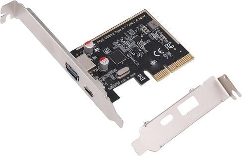 بطاقة GOWENIC PCIE USB C 3.2 Gen 1، 5 جيجابت في الثانية، 1 USB 3.2 Gen 1 Type C ومنفذ USB من النوع A، للتخزين الخارجي، وسماعات الواقع الافتراضي، وأجهزة التحكم في الألعاب، والطابعات in Saudi Arabia