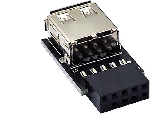 2X 9Pin إلى 1 منفذ USB محول موصل الكمبيوتر اللوحة الداخلية 9Pin إلى USB2.0 نوع A أنثى محول in Saudi Arabia