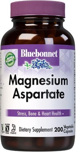 BlueBonnet Calcium Magnesium 1:1 Ratio Vegetarian Capsules, 180 Count, White in Kuwait